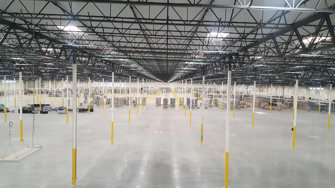 Interior of a large industrial warehouse